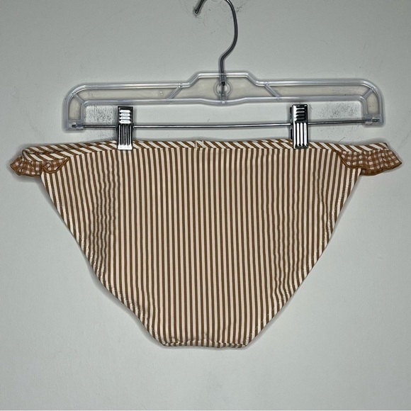 AERIE NWOT Bikini Botton Side Ruffle Striped Swimsuit - Picture 2 of 7